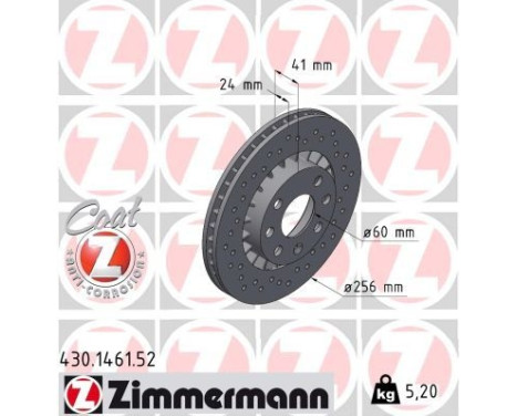 Bromsskiva SPORT COAT Z 430.1461.52 Zimmermann, bild 2