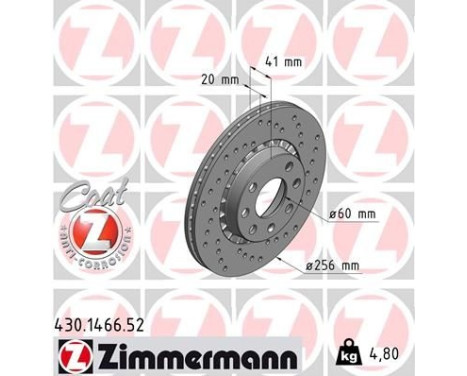 Bromsskiva SPORT COAT Z 430.1466.52 Zimmermann, bild 2