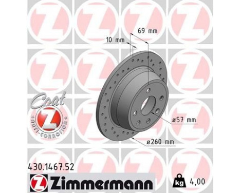 Bromsskiva SPORT COAT Z 430.1467.52 Zimmermann, bild 2