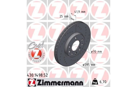 Bromsskiva SPORT COAT Z 430.1498.52 Zimmermann, bild 2
