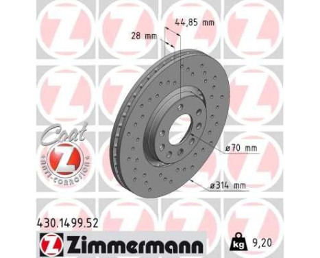 Bromsskiva SPORT COAT Z 430.1499.52 Zimmermann, bild 2