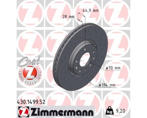 Bromsskiva SPORT COAT Z 430.1499.52 Zimmermann, bild 2