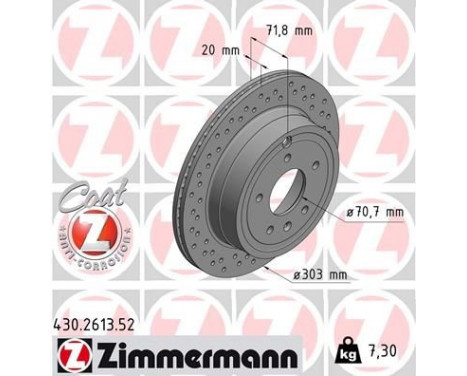 Bromsskiva SPORT COAT Z 430.2613.52 Zimmermann, bild 2