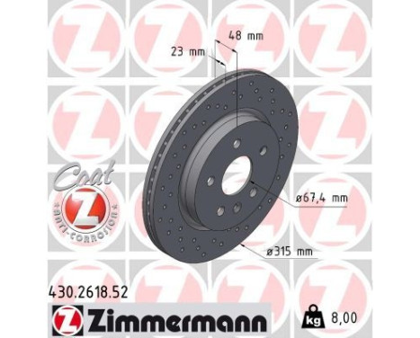 Bromsskiva SPORT COAT Z 430.2618.52 Zimmermann, bild 2