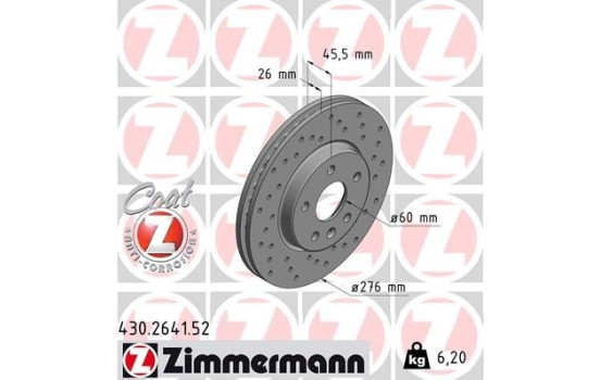 Bromsskiva SPORT COAT Z 430.2641.52 Zimmermann, bild 2