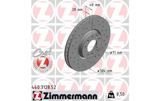 Bromsskiva SPORT COAT Z 440.3128.52 Zimmermann