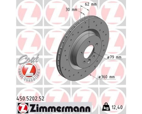 Bromsskiva SPORT COAT Z 450.5202.52 Zimmermann, bild 2