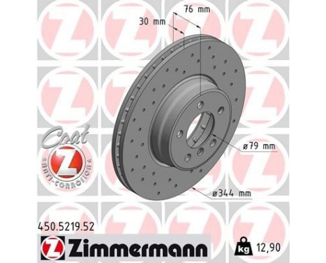 Bromsskiva SPORT COAT Z 450.5219.52 Zimmermann, bild 2