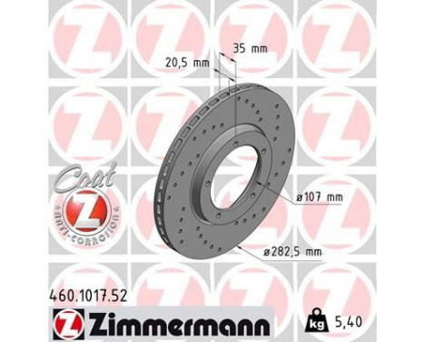 Bromsskiva SPORT COAT Z 460.1017.52 Zimmermann, bild 2