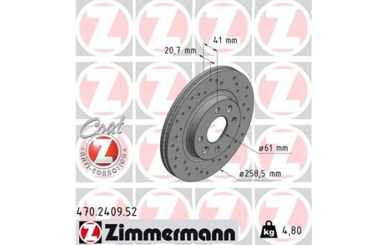 Bromsskiva SPORT COAT Z 470.2409.52 Zimmermann, bild 2