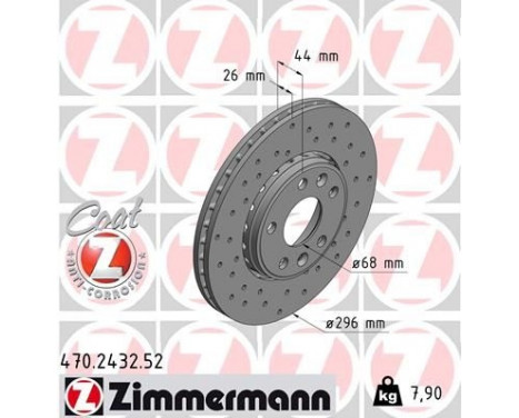 Bromsskiva SPORT COAT Z 470.2432.52 Zimmermann, bild 2