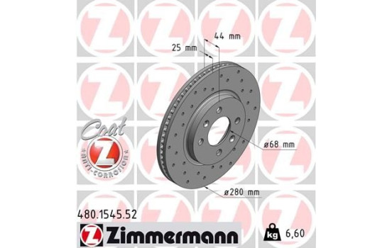 Bromsskiva SPORT COAT Z 480.1545.52 Zimmermann, bild 2