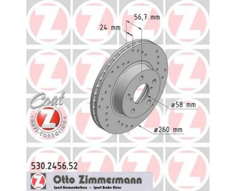 Bromsskiva SPORT COAT Z 530.2456.52 Zimmermann