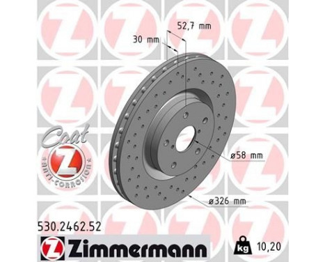 Bromsskiva SPORT COAT Z 530.2462.52 Zimmermann, bild 2