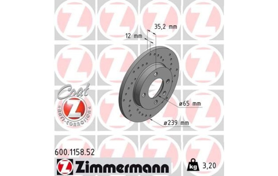 Bromsskiva SPORT COAT Z 600.1158.52 Zimmermann, bild 2