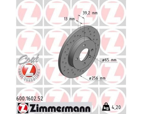 Bromsskiva SPORT COAT Z 600.1602.52 Zimmermann, bild 2