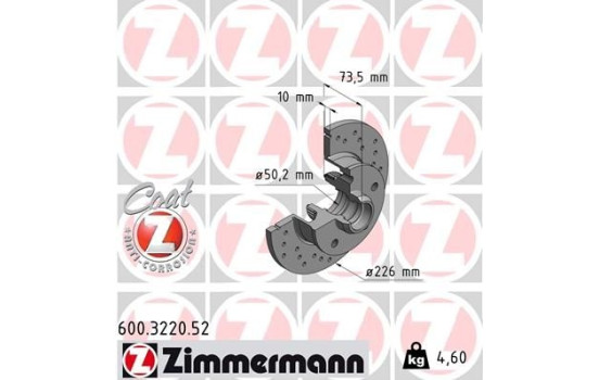 Bromsskiva SPORT COAT Z 600.3220.52 Zimmermann, bild 2