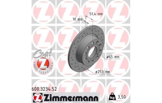 Bromsskiva SPORT COAT Z 600.3234.52 Zimmermann, bild 2