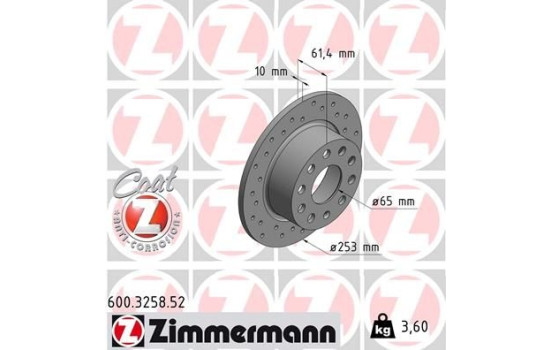 Bromsskiva SPORT COAT Z 600.3258.52 Zimmermann, bild 2