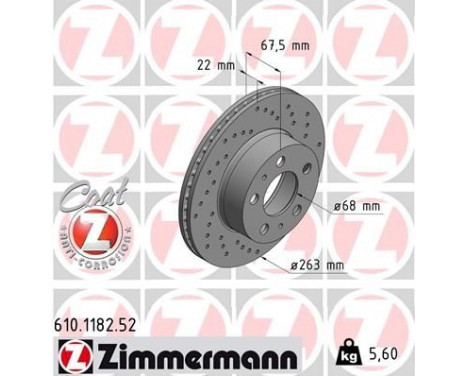 Bromsskiva SPORT COAT Z 610.1182.52 Zimmermann, bild 2