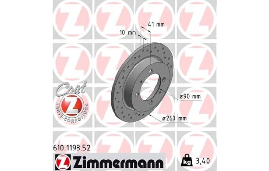 Bromsskiva SPORT COAT Z 610.1198.52 Zimmermann, bild 2