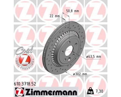 Bromsskiva SPORT COAT Z 610.3718.52 Zimmermann, bild 2