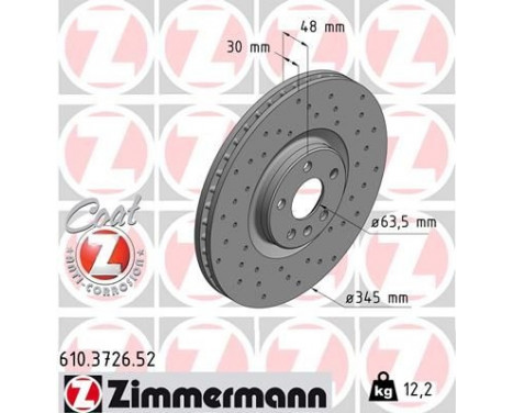 Bromsskiva SPORT COAT Z 610.3726.52 Zimmermann, bild 2