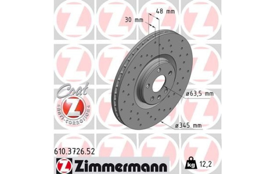 Bromsskiva SPORT COAT Z 610.3726.52 Zimmermann, bild 2