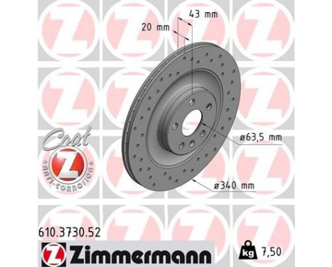 Bromsskiva SPORT COAT Z 610.3730.52 Zimmermann, bild 2