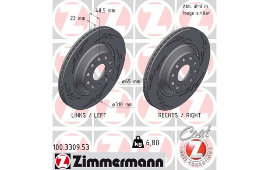 Bromsskiva SVART Z 100.3309.53 Zimmermann
