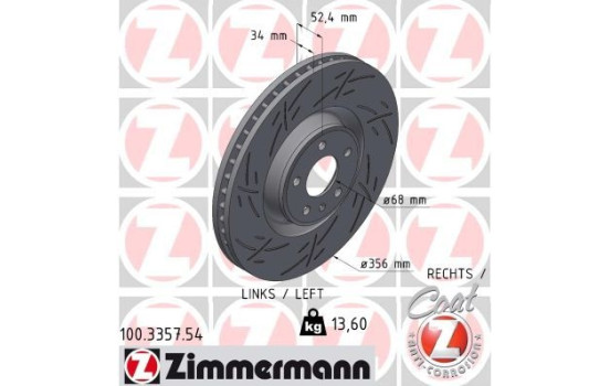 Bromsskiva SVART Z 100.3357.54 Zimmermann