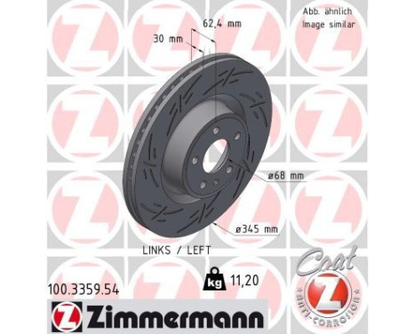 Bromsskiva SVART Z 100.3359.54 Zimmermann