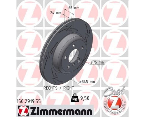 Bromsskiva SVART Z 150.2919.55 Zimmermann