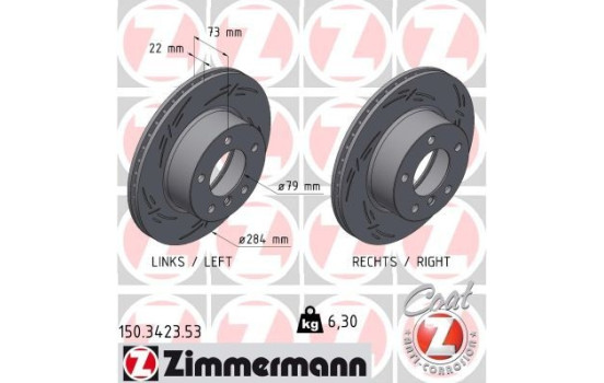 Bromsskiva SVART Z 150.3423.53 Zimmermann