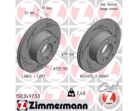 Bromsskiva SVART Z 150.3497.53 Zimmermann