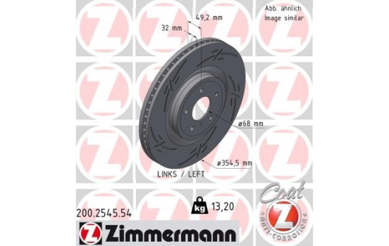 Bromsskiva SVART Z 200.2545.54 Zimmermann