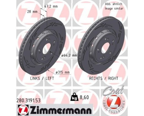 Bromsskiva SVART Z 280.3191.53 Zimmermann