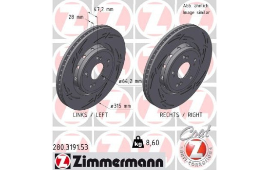 Bromsskiva SVART Z 280.3191.53 Zimmermann