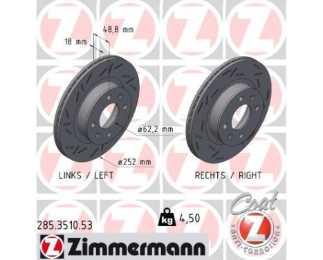 Bromsskiva SVART Z 285.3510.53 Zimmermann