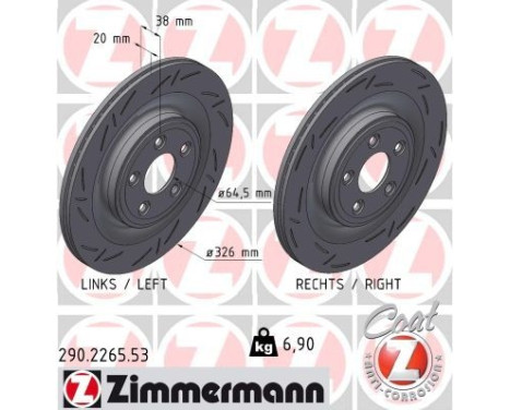 Bromsskiva SVART Z 290.2265.53 Zimmermann