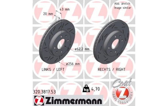 Bromsskiva SVART Z 320.3817.53 Zimmermann