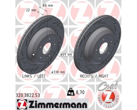 Bromsskiva SVART Z 320.3822.53 Zimmermann