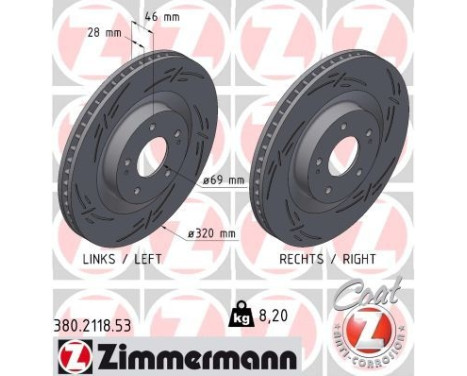 Bromsskiva SVART Z 380.2118.53 Zimmermann