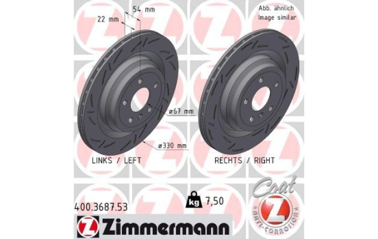 Bromsskiva SVART Z 400.3687.53 Zimmermann
