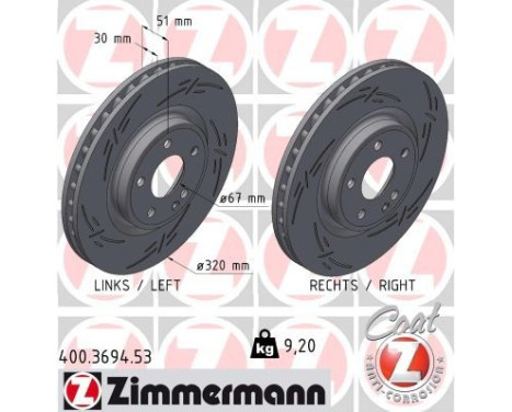 Bromsskiva SVART Z 400.3694.53 Zimmermann