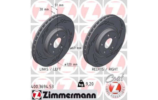Bromsskiva SVART Z 400.3694.53 Zimmermann