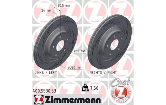 Bromsskiva SVART Z 400.5530.53 Zimmermann