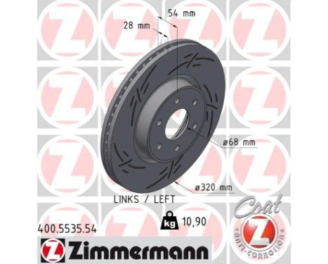 Bromsskiva SVART Z 400.5535.54 Zimmermann