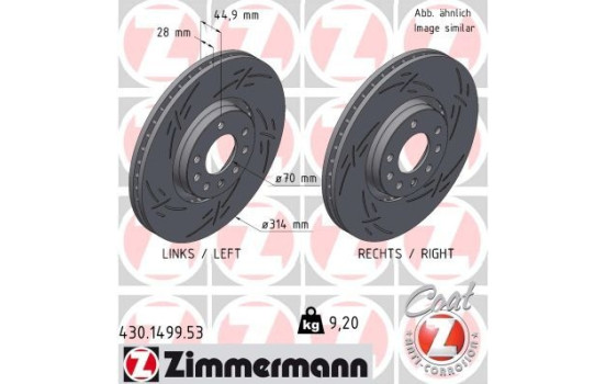 Bromsskiva SVART Z 430.1499.53 Zimmermann