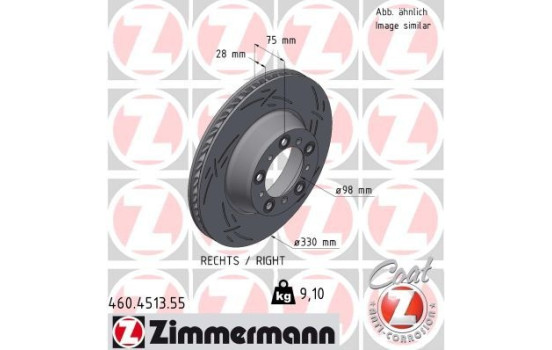 Bromsskiva SVART Z 460.4513.55 Zimmermann